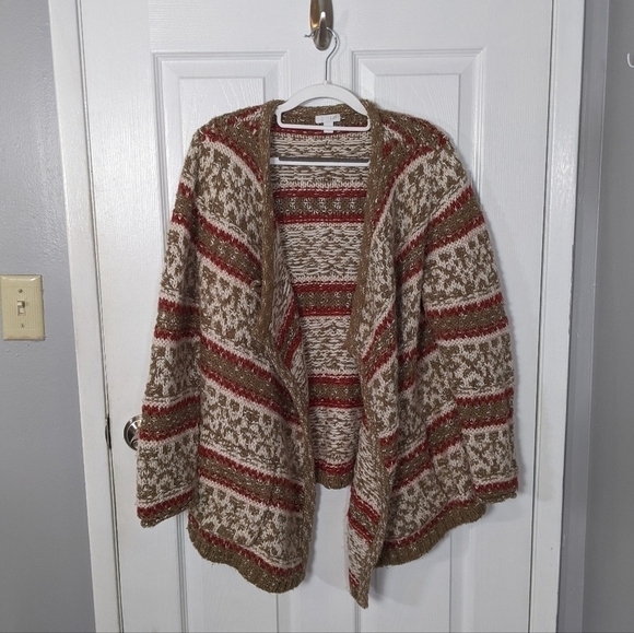 New Oversized J. Jill Alpaca/Wool Laganlook Open Front Cardigan Size Small - Picture 2 of 8